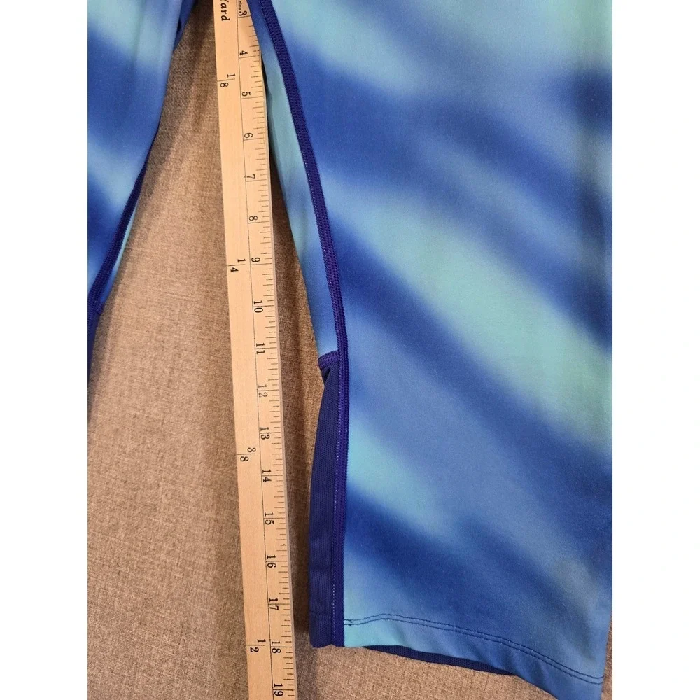 Kyodan Womens Blue Teal Ombre Capri Leggings Size L Activewear Yoga Pants